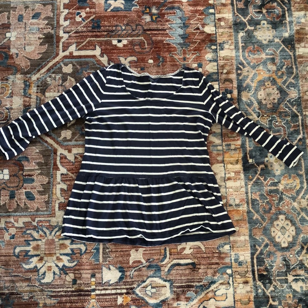 GARNET HILL striped peplum